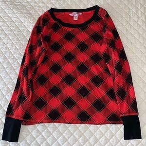 Victoria secret plaid long sleeve pj top